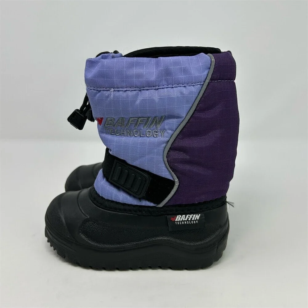 Baffin Mustang Kids Winter Snow Boots Purple Lavender Insulated Mid-Calf Size 8